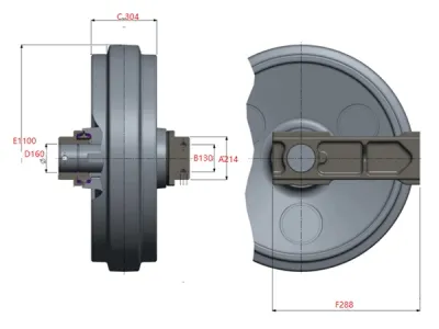  Направляющее колесо для экскаватора Hitachi EX1900 